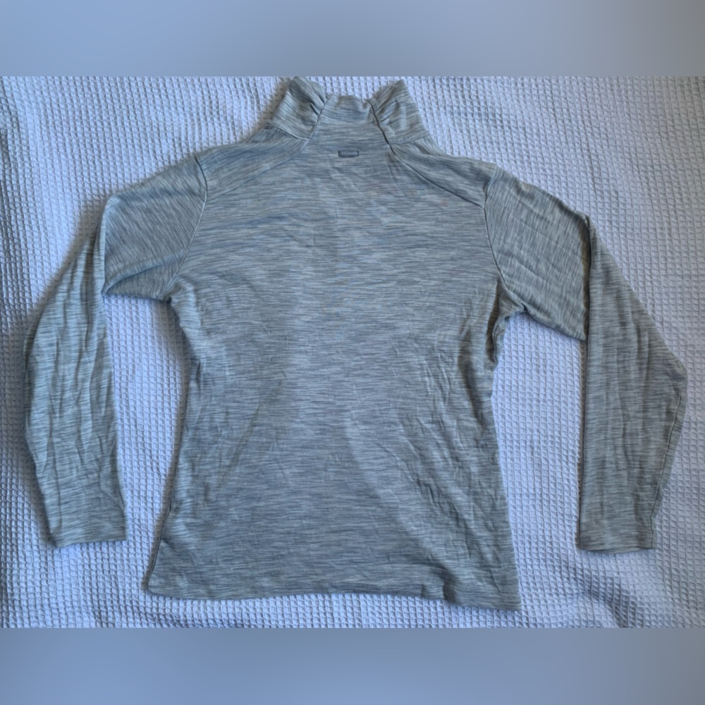 ☁️Columbia Women’s Quarter Zip Gray White Heather Long Sleeve Top - Size Large - Picture 7 of 13